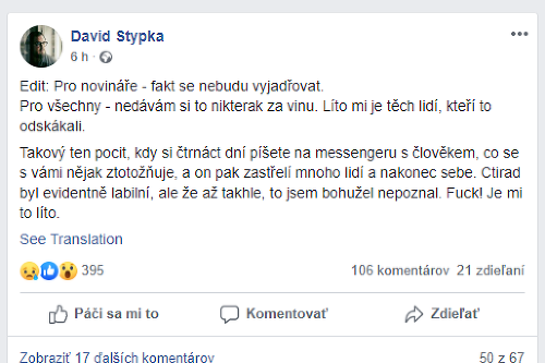 David Stypka priznal, že s vrhom bol v kontakte.