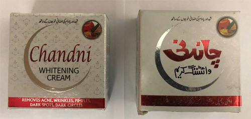 Whitening cream značky Chandni, čiarový kód 0102196013014