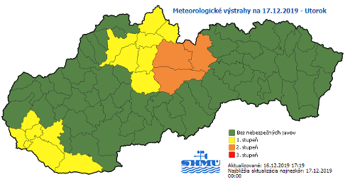 Niektoré oblasti Slovenska potrápi
