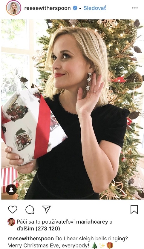 Herečka Reese Witherspoon tiež pozdravila svojich fanúšikov. 