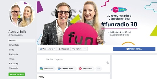 Fun rádio už obnovilo aj starý facebookový profil Adela a Sajfa. 