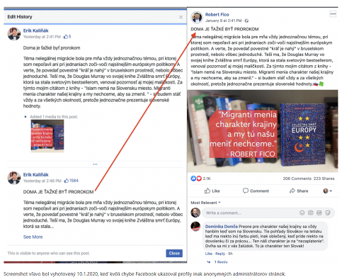 Chyba na Facebooku odhalila, Chyba na Facebooku odhalila,