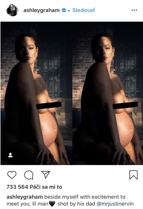 Ashley Graham zverejnila na instagrame takéto nahé fotky. 