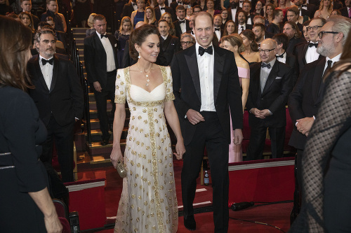 Vojvoda a vojvodkyňa z Cambridge na udeľovaní cien BAFTA Film Awards 2020. 