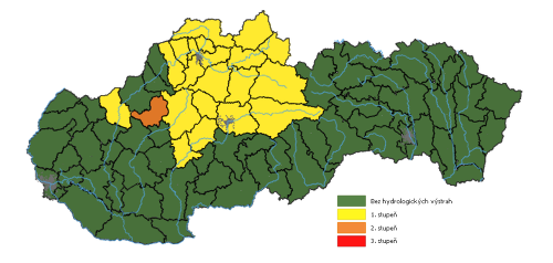 Povodňové výstrahy na Slovensku