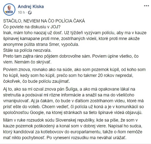 VOĽBY 2020 Andrej Kiska