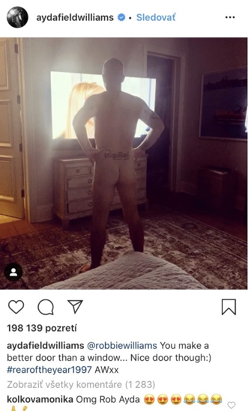 Ayda zverejnila na instagrame fotku svojho nahého manžela. 