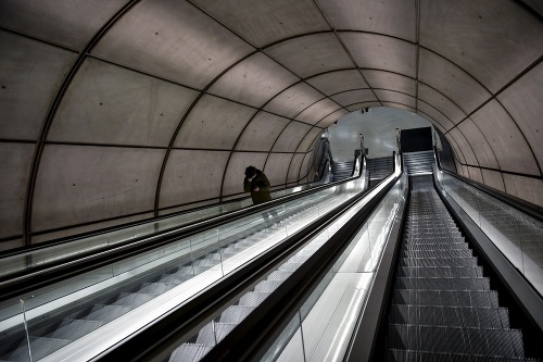 Takmer prázdne metro v severošpanielskom meste Bilbao