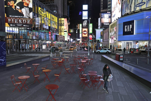 Vyľudnené Times Square v