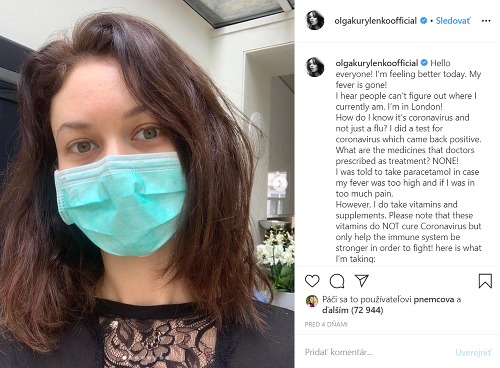 Herečka Olga Kurylenko sa podelila o to, ako sa jej podarilo vírus poraziť.