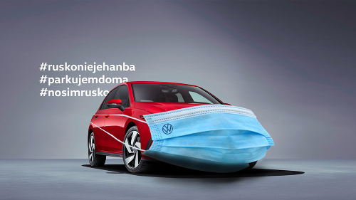 Volkswagen s rúškom cez
