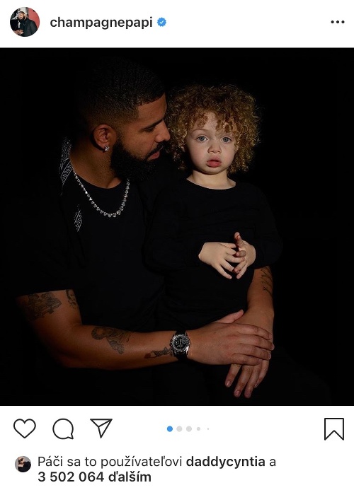 Raper Drake so svojim rozkošným synčekom. 