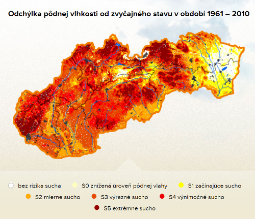 Situácia v zdrojoch podzemnej vody zo dňa 5. mája podľa meraní Slovenského hydrometeorologického ústavu 