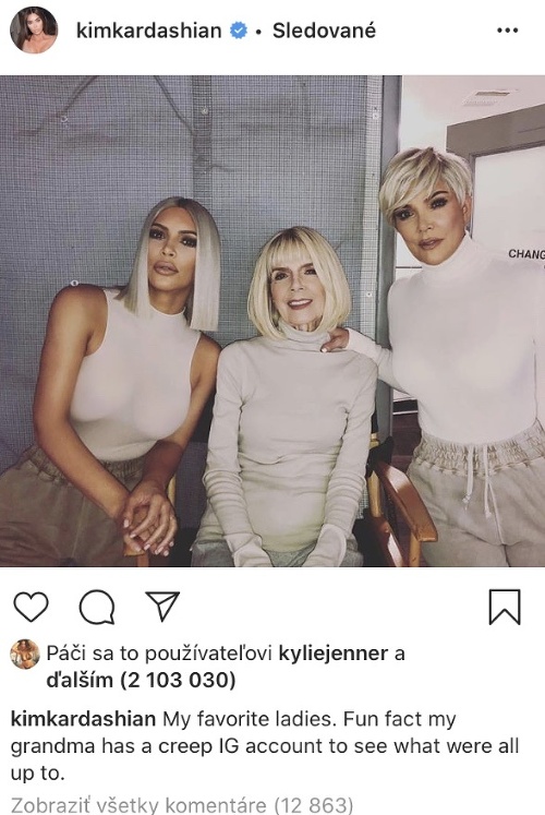 Kim Kardashian s mamou Kris a starou mamou. 