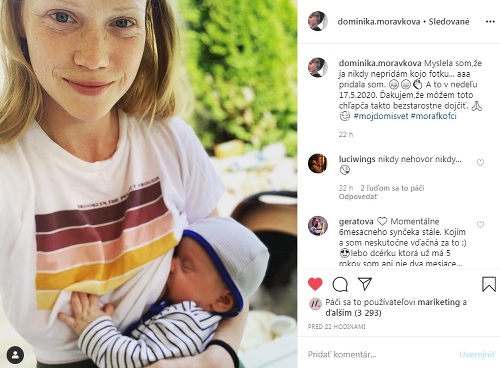 Dominika Morávková zverejnila najintímnejší záber so synčekom. 