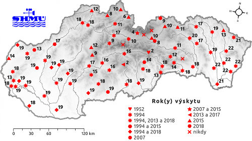 Trvanie a rok(y) výskytu najdlhšieho súvislého obdobia tropických dní na vybraných aktívnych meteorologických staniciach s klimatologickým programom meraní a pozorovaní na Slovensku.
