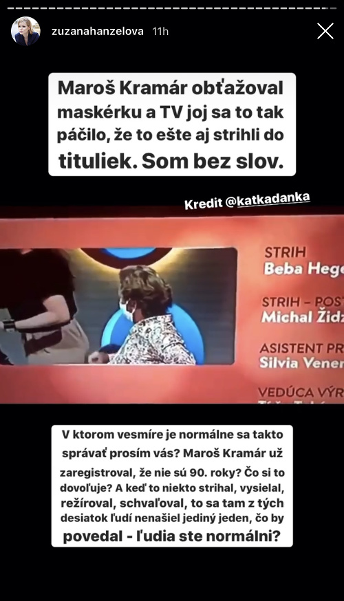 Do Maroša Kramára sa na svojom Instagrame pustila aj redaktorka Zuzana Kovačič Hanzelová.