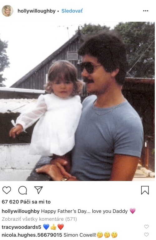 Holly Willoughby zverejnila fotku s otcom. Mnohých zarazila podoba so Simonom Cowellom.