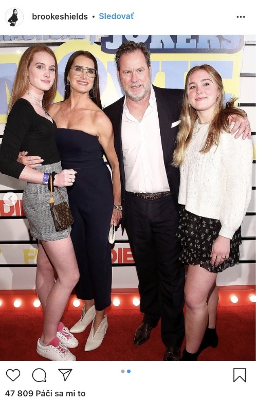 Brooke Shields s manželom a dcérami. 