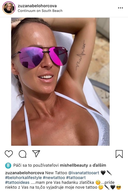 Zuzana Belohorcová sa pochválila novým tetovaním.