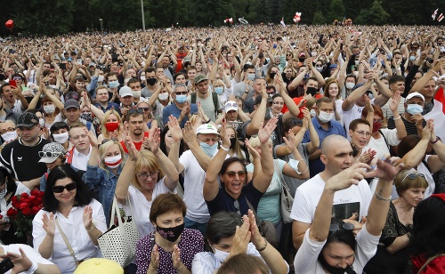 Obyvatelia Minsku prišli vyjadriť