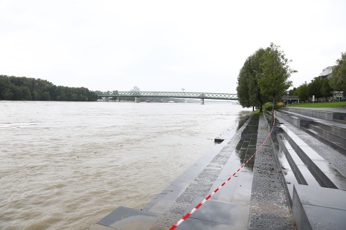Zvýšená hladina rieky Dunaj v Bratislave, 5. augusta 2020