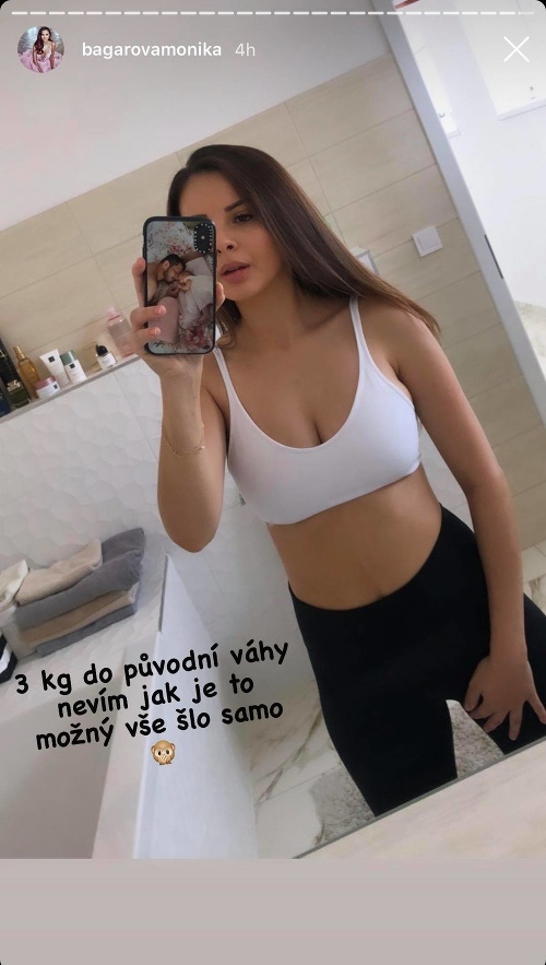Monika Bagárová sa pochválila svojou fotkou bez trička. Zostáva jej zhodiť už len 3 kilá, aby bola na svojej pôvodnej váhe.