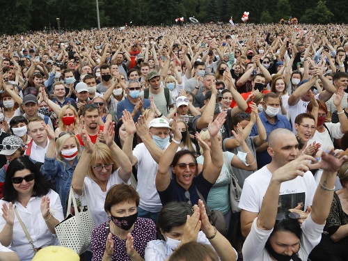 Obyvatelia Minsku prišli vyjadriť