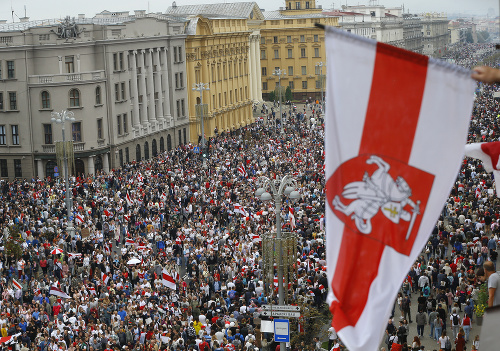 Protesty v Bielorusku.