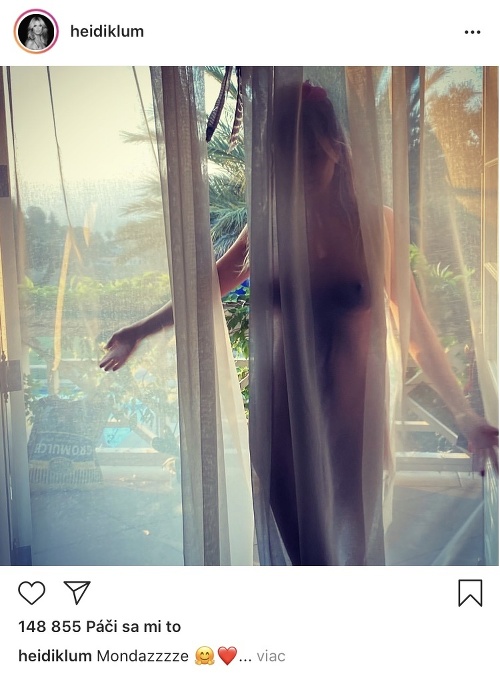 Heidi Klum zverejnila na instagrame odvážnu fotku, ktorej autorom je jej manžel Tom Kaulitz. 