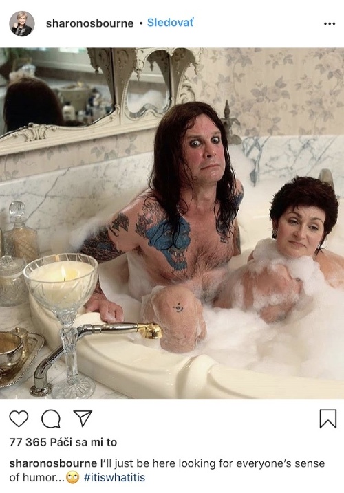 Sharon Osbourne zverejnila na Instagrame takúto zaujímavú intímnu momentku. 