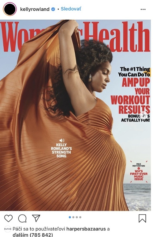 Správy o tehotenstve oznámila Kelly Rowland na titulke časopisu Women´s Health.