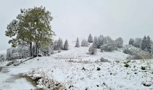 Prvý sneh v Oravskej Lesnej