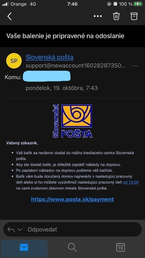 Slovenská pošta varuje pred