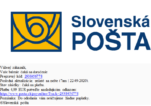 Slovenská pošta varuje pred