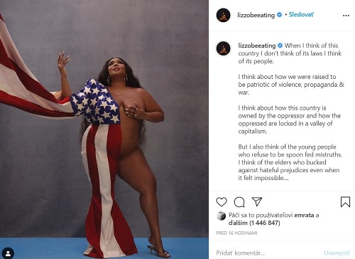 Speváčka Lizzo pri príležitosti volieb zverejnila na svojom Instagrame takúto zaujímavú fotku. 