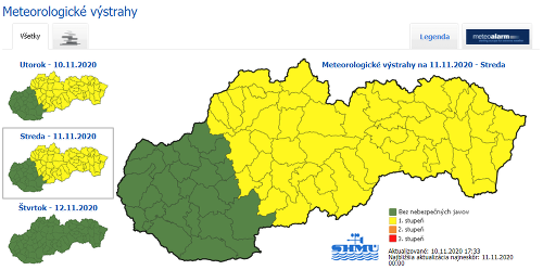Slovensko ráno zasiahnu jesenné