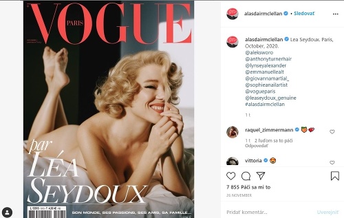 Léa Seydoux sa na titulke Vogue Paris predviedla v Evinom rúchu. 