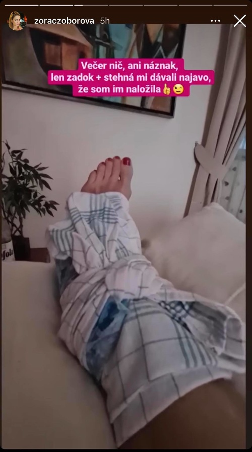 Zora Czoborová si nohu zranila tak, že nemôže ani chodiť 