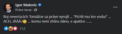 Reakcia premiéra Igora Matoviča