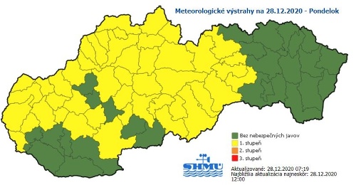 SHMÚ vydal výstrahy pred