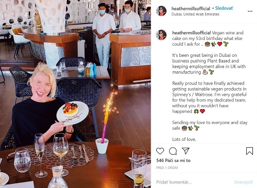 Heather Mills sa aktuálne nachádza v Dubaji, kde oslávila svoje narodeniny. 
