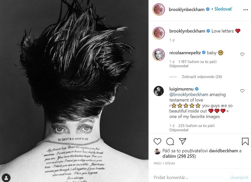 Brooklyn Beckham sa na Instagrame pochválil novým tetovaním. 