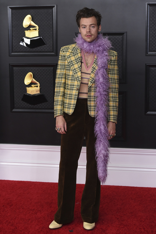 Harry Styles na odovzdávaní cien Grammy Awards.