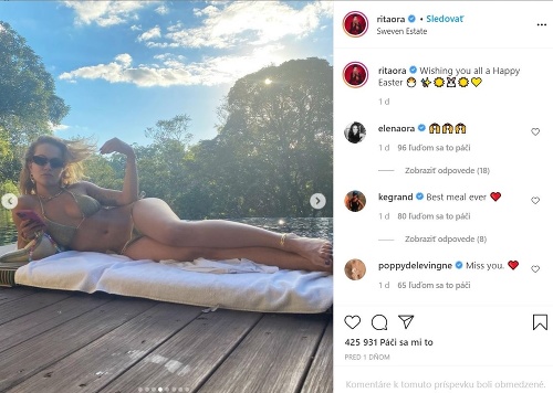 Rita Ora na sociálnej sieti Instagram bežne zverejňuje provokatívne fotky. 