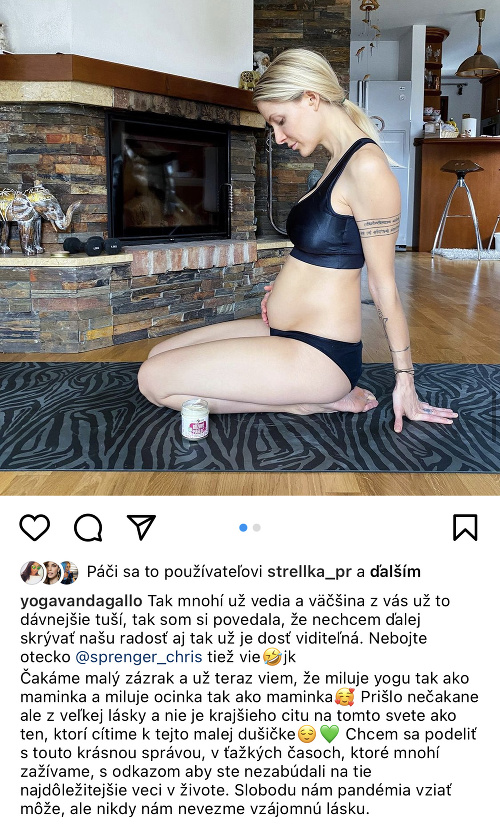 Vanda Gallo sa s radostnou novinkou pochválila na sociálnej sieti Instagram.