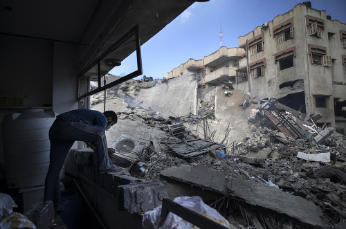Zničené budovy v Gaze