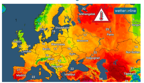 Teploty na severe Ruska za polárnym kruhom dosahujú až 33 °C