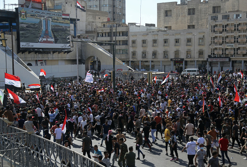 Protivládne protesty v Bagdade