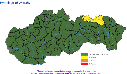 SHMÚ vydalo výstrahy 
